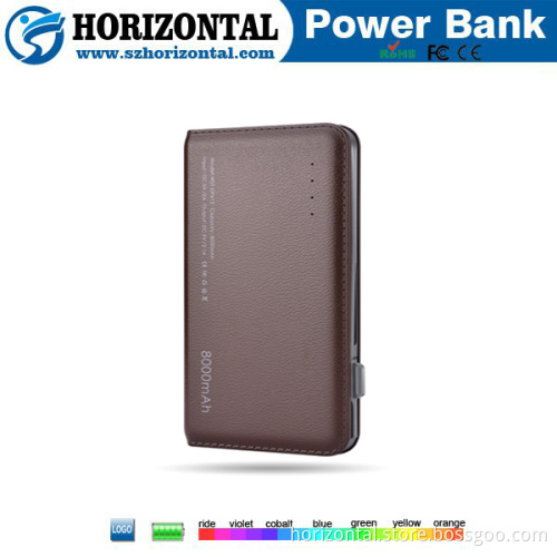 built-in cable flashlight power bank 8000mah for samsung galaxy s4 mini free sample